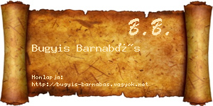 Bugyis Barnabás névjegykártya